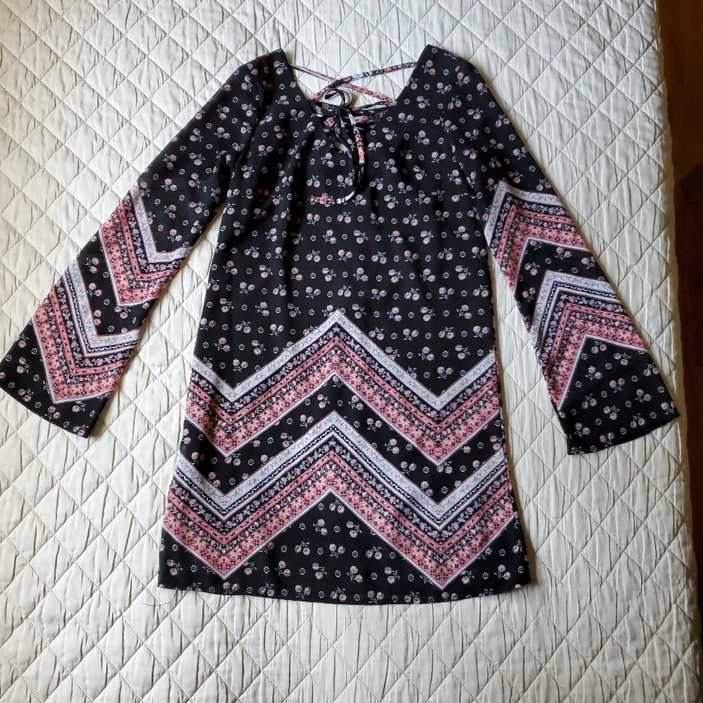 Xhilaration black floral dress